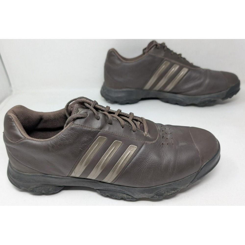 Adidas Golf Shoes Cleats Men's Size 10.5 Complite 737763 Traxion Brown‎ Leather